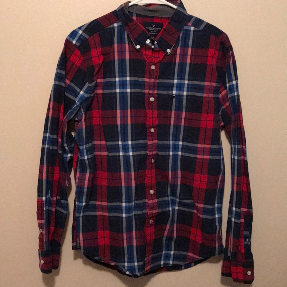 Plaid Button Down - Red, White, and Blue